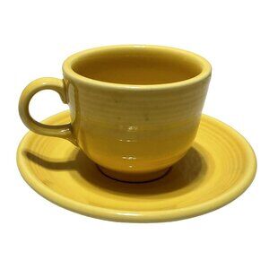 Fiestaware Cup Saucer Sunflower Yellow 2011 Fiesta ZZB Lead Free Cup is Modern